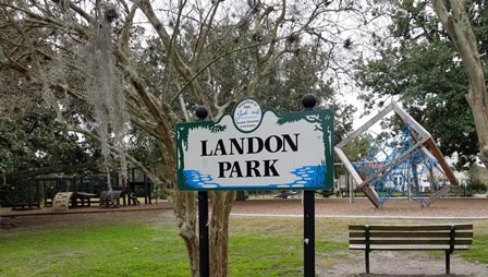 Landon Park sign and park grounds